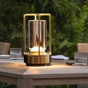 Portable LED Table Lamp Camping Gold Portable Cordless Rechargable 3 Colors New
